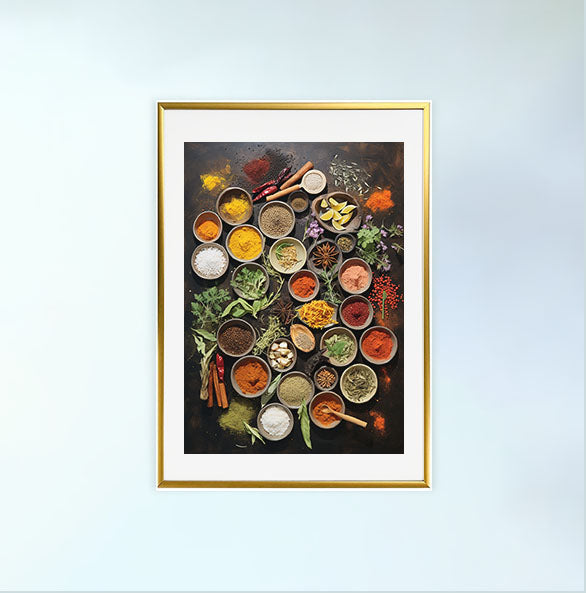 キッチンのアートポスター金フレームあり