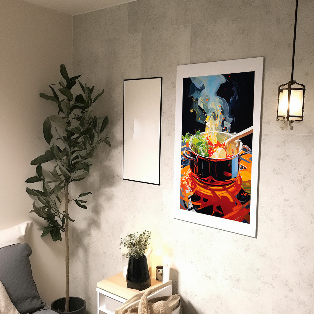 キッチンのアートポスター廊下配置イメージ