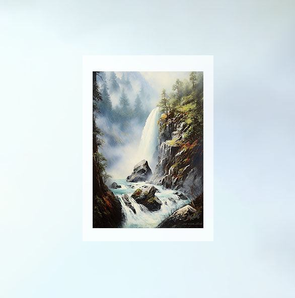 大瀑布のアートポスター原画のみ設置イメージ