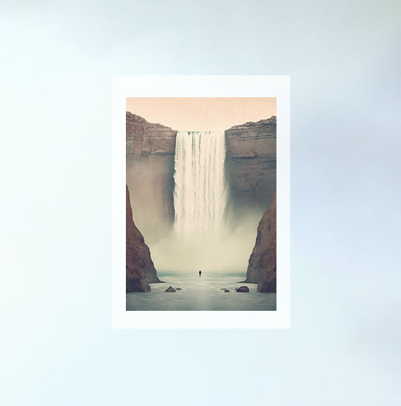 大瀑布のアートポスター原画のみ設置イメージ