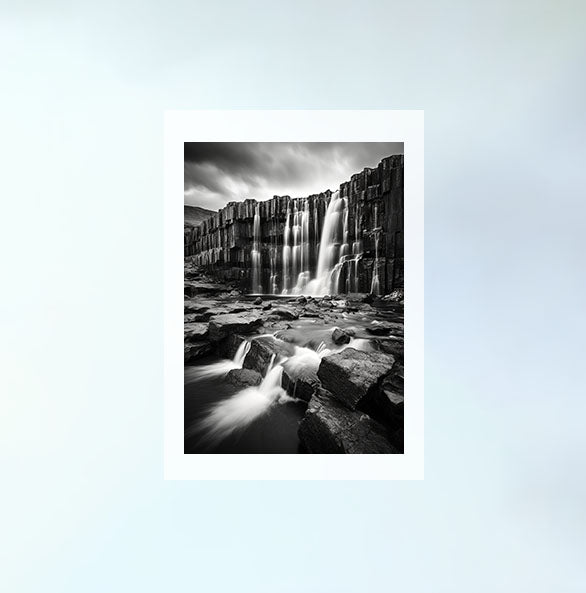 大瀑布のアートポスター原画のみ設置イメージ