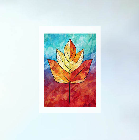 葉っぱのアートポスター原画のみ設置イメージ