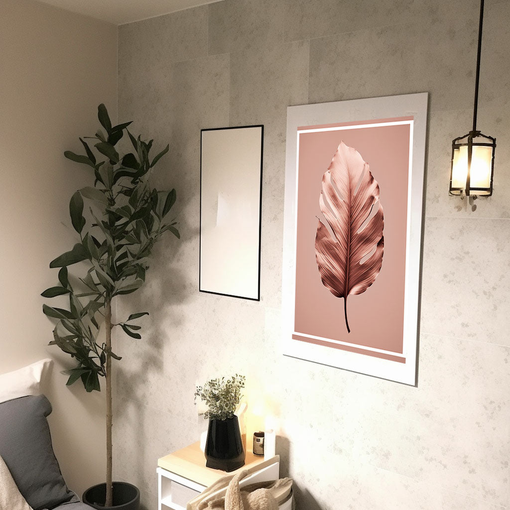 葉っぱのアートポスター廊下配置イメージ