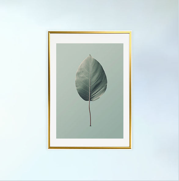 葉っぱのアートポスター金フレームあり