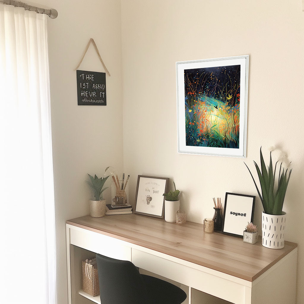 ホタルのアートポスター机配置イメージ