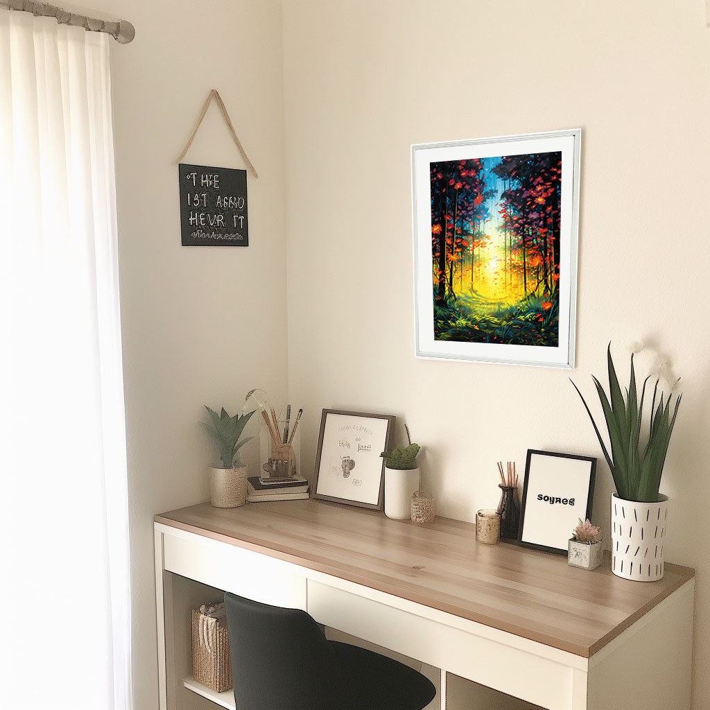 ホタルのアートポスター机配置イメージ