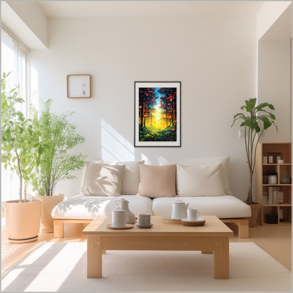 ホタルのアートポスターリビング配置イメージ