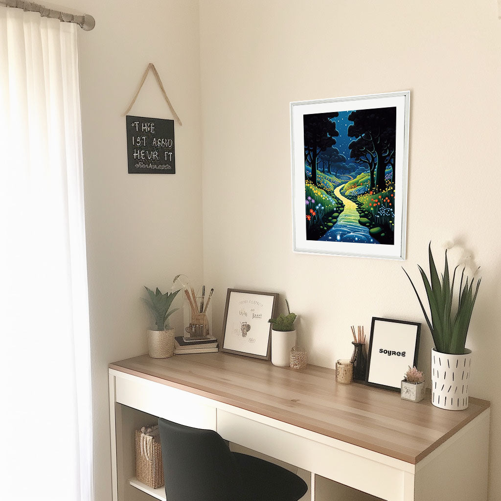 ホタルのアートポスター机配置イメージ