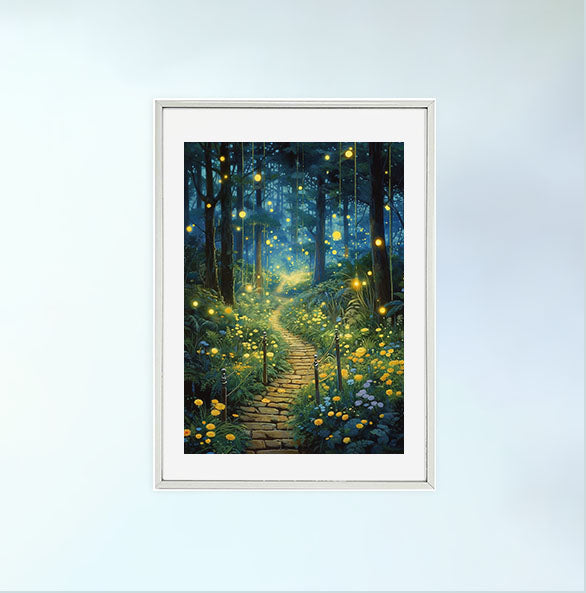 ホタルのアートポスター銀フレームあり