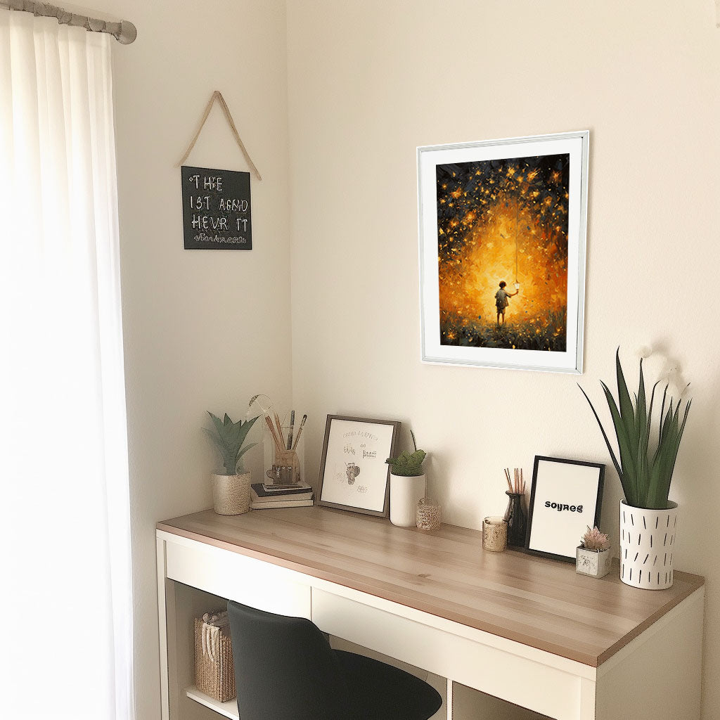 ホタルのアートポスター机配置イメージ