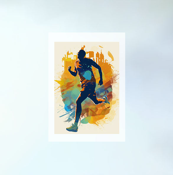 マラソンランナーのアートポスター原画のみ設置イメージ
