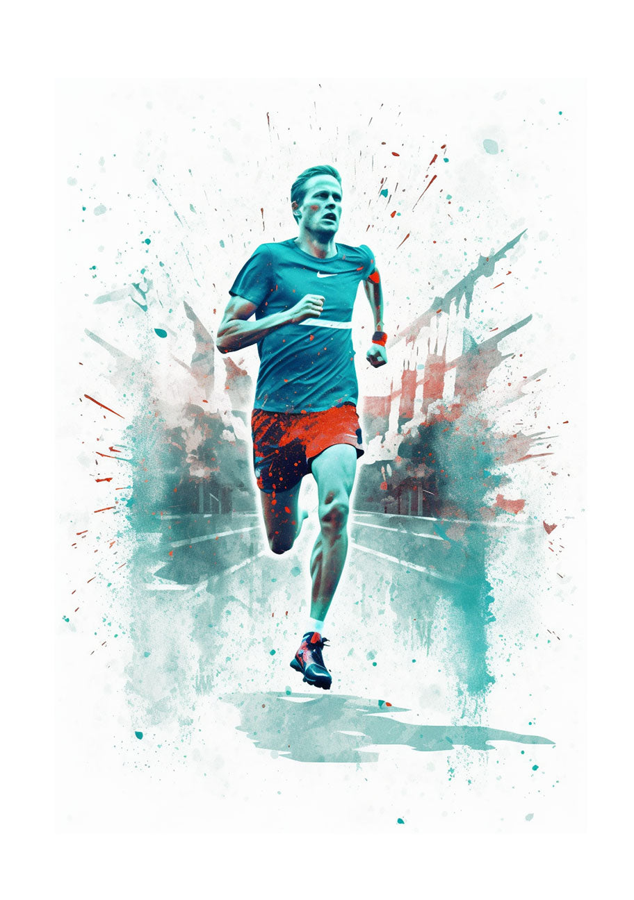 マラソンランナーのアートポスター:marathon_runner_e534 通販