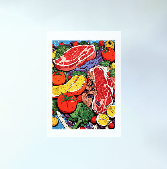 肉のアートポスター原画のみ設置イメージ