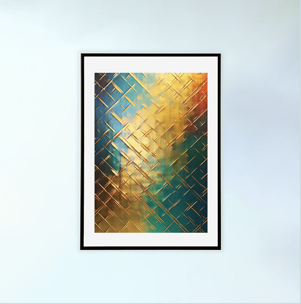 メタリックのアートポスター黒フレームあり