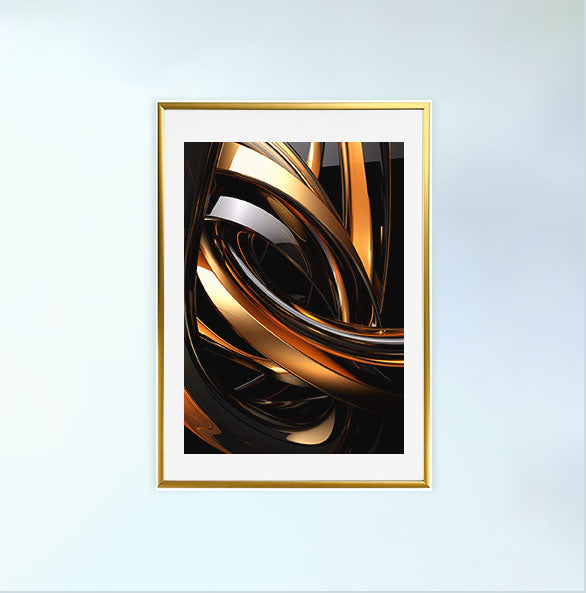 メタリックのアートポスター金フレームあり