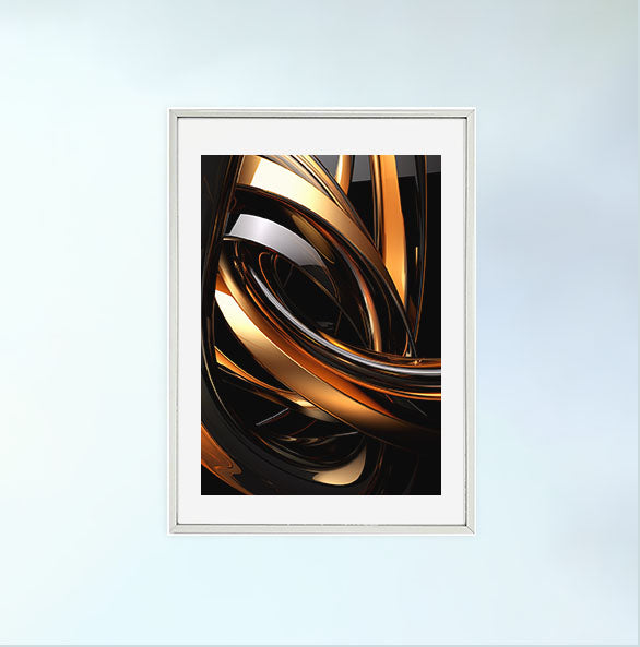 メタリックのアートポスター銀フレームあり