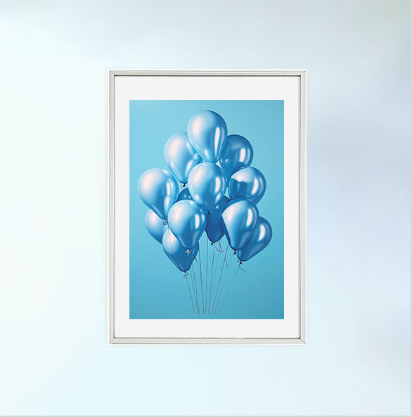 メタリックのアートポスター銀フレームあり