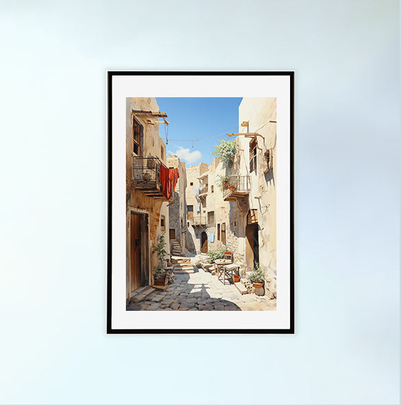 蚊取り線香のアートポスター黒フレームあり