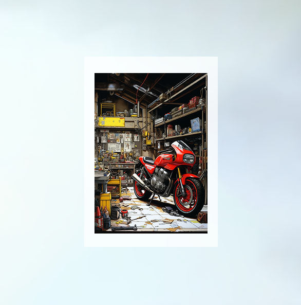 バイクのアートポスター原画のみ設置イメージ