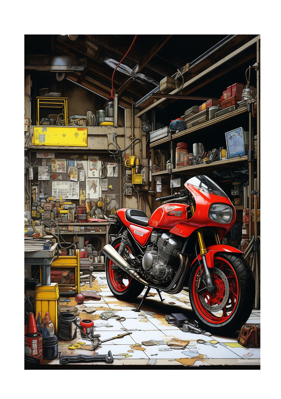 バイクのアートポスター原画のみ
