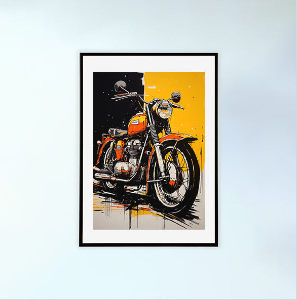 バイクのアートポスター黒フレームあり