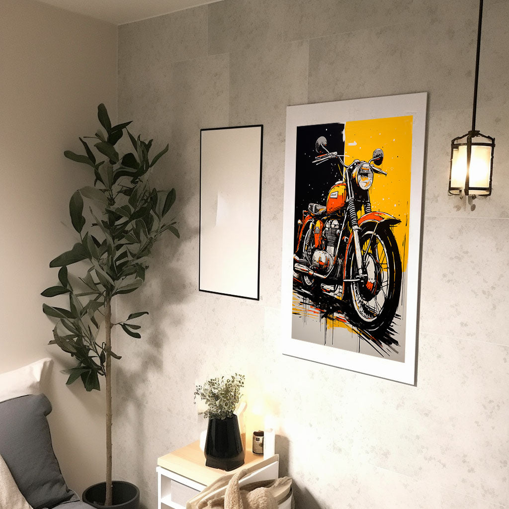 バイクのアートポスター廊下配置イメージ