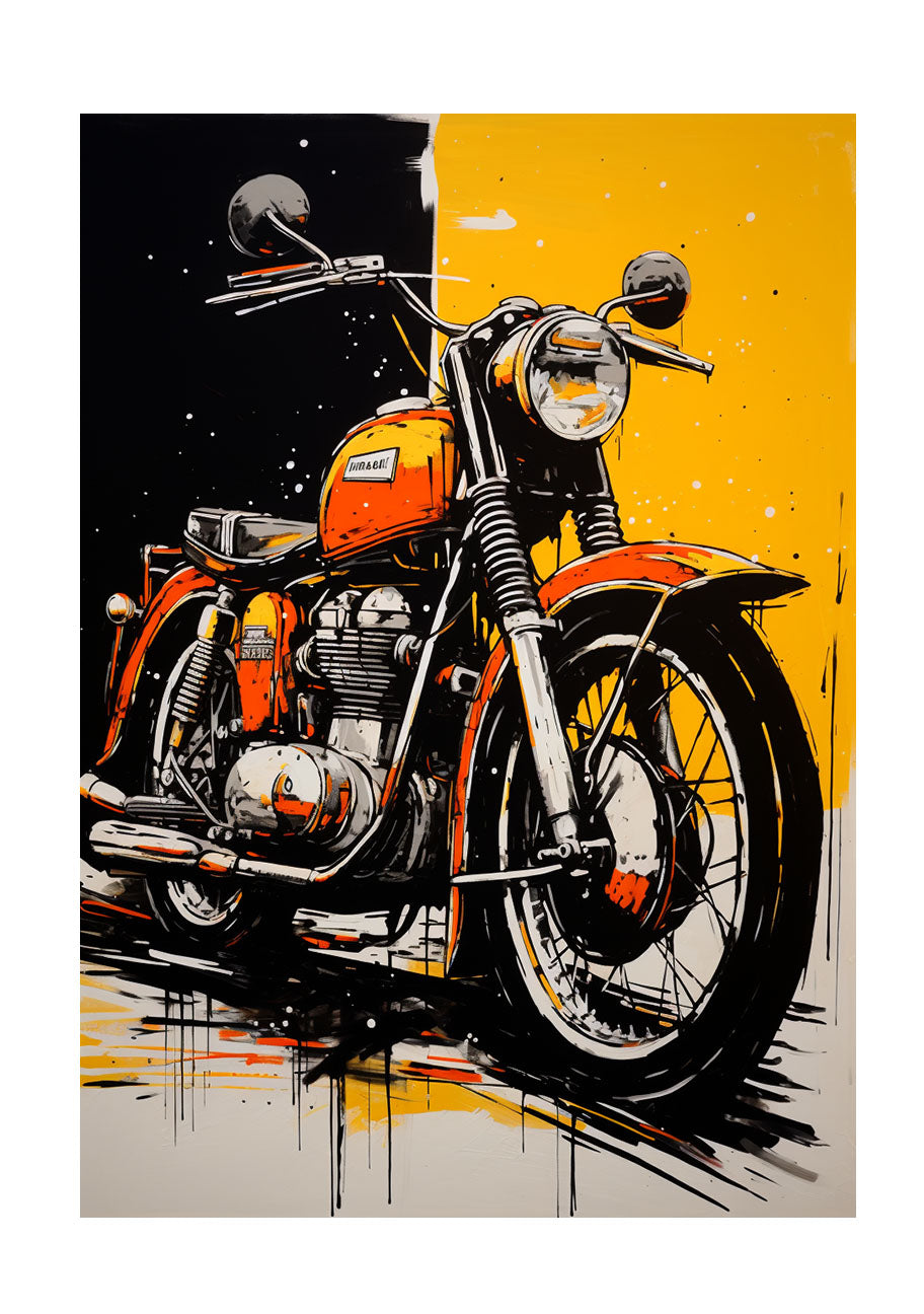 バイクのアートポスター原画のみ