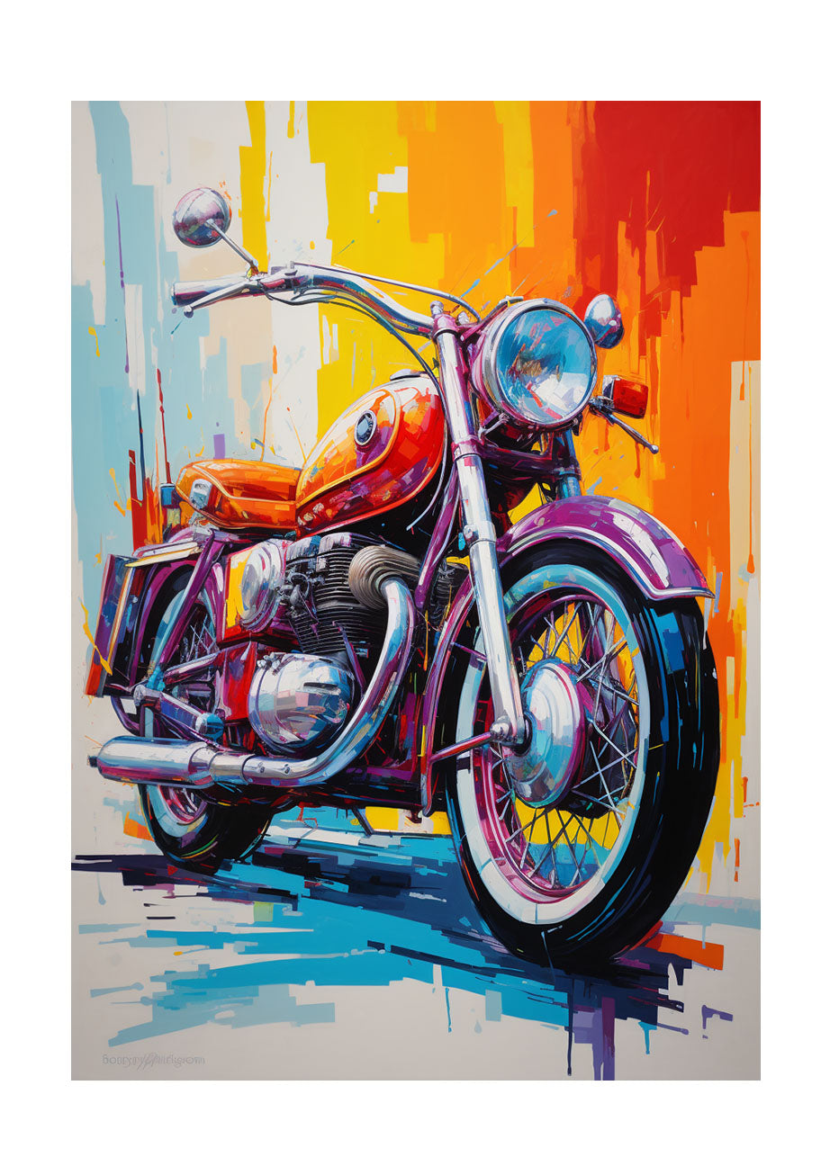 バイクのアートポスター原画のみ