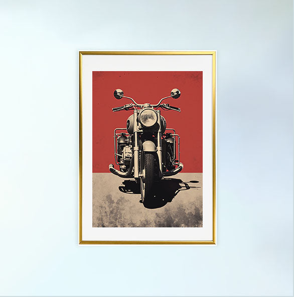 バイクのアートポスター金フレームあり
