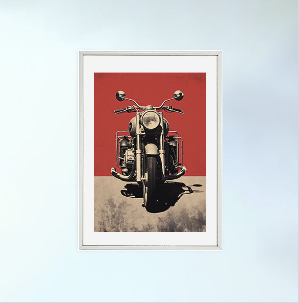 バイクのアートポスター銀フレームあり