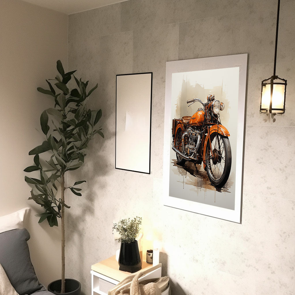 バイクのアートポスター廊下配置イメージ
