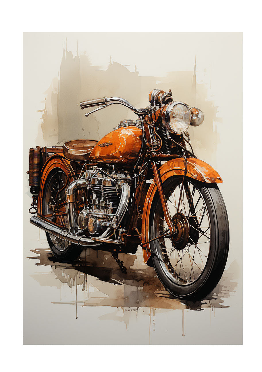 バイクのアートポスター原画のみ
