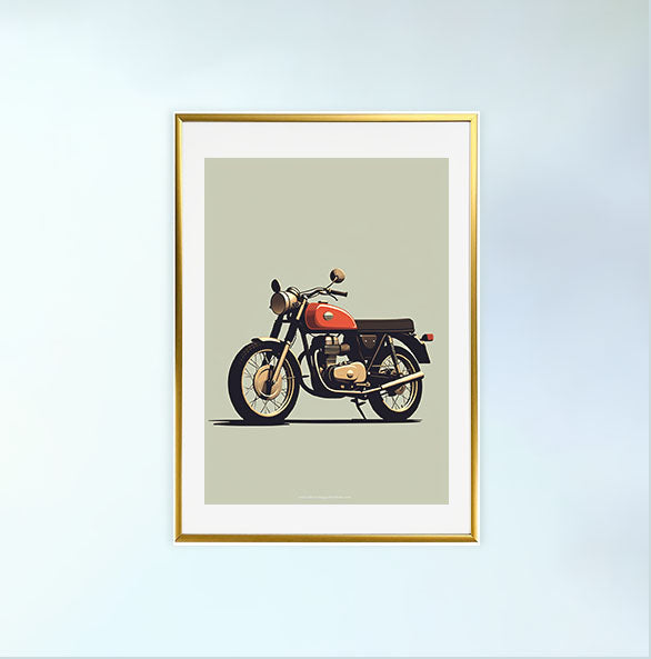 バイクのアートポスター金フレームあり