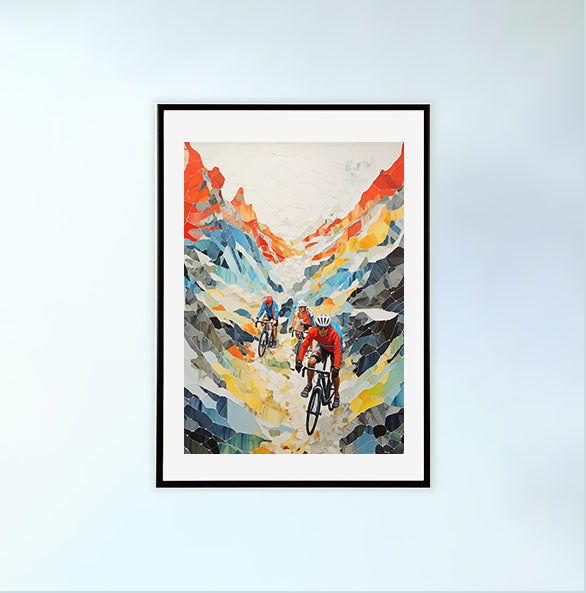 山のアートポスター黒フレームあり