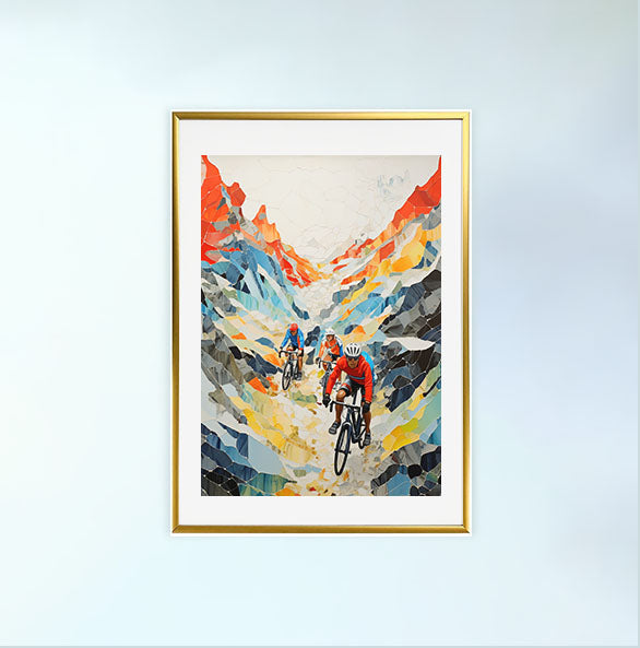 山のアートポスター金フレームあり