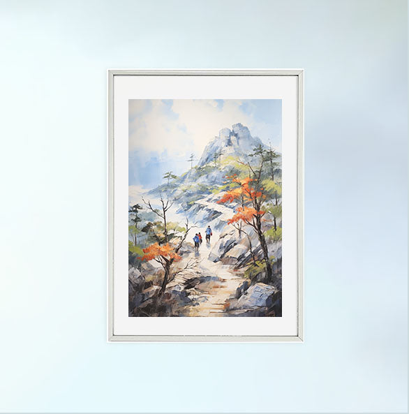 山のアートポスター銀フレームあり