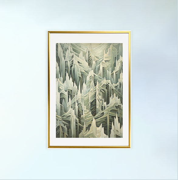 山のアートポスター金フレームあり