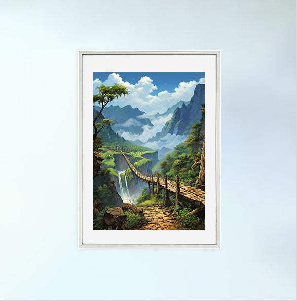 山のアートポスター銀フレームあり