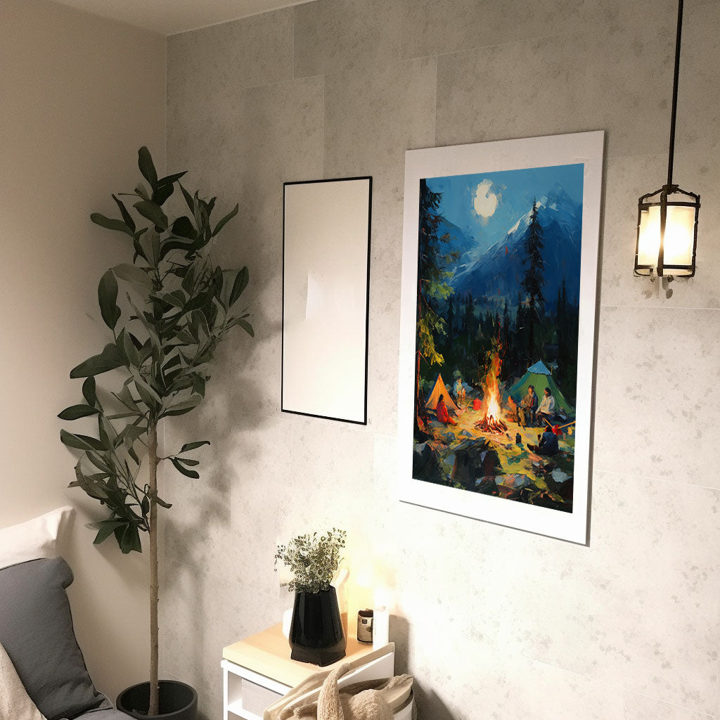 山のアートポスター廊下配置イメージ