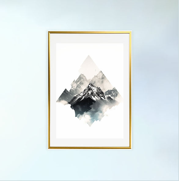 山のアートポスター金フレームあり