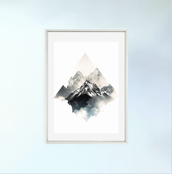 山のアートポスター銀フレームあり