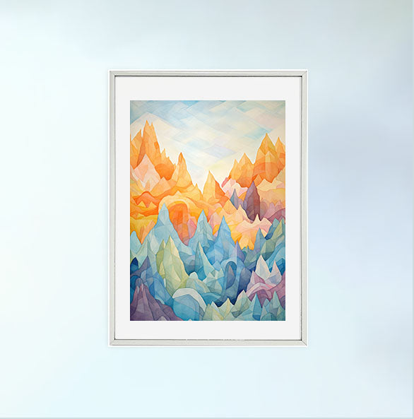 山のアートポスター銀フレームあり
