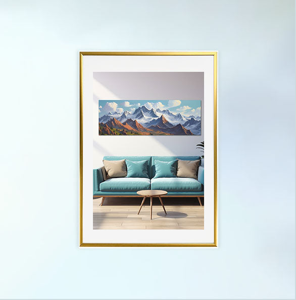 山のアートポスター金フレームあり
