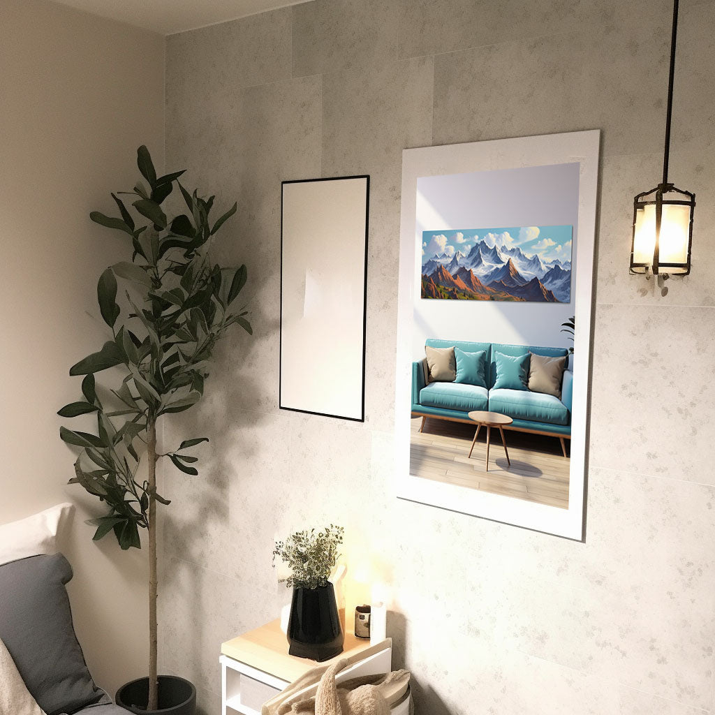 山のアートポスター廊下配置イメージ