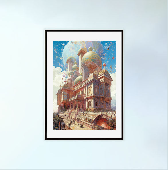 ミュージアムのアートポスター黒フレームあり