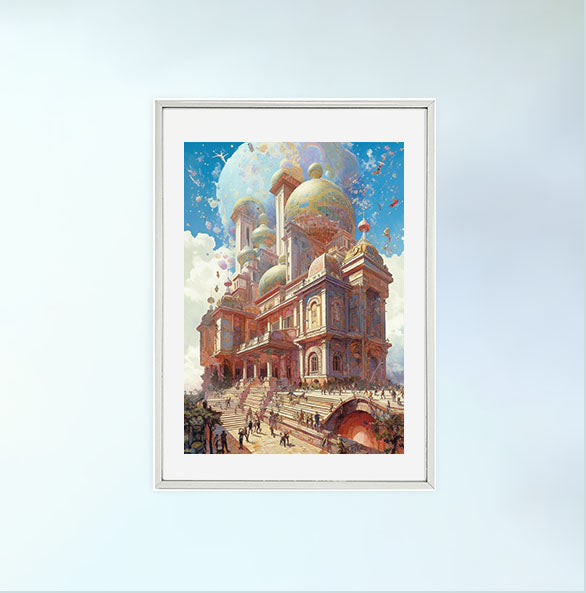 ミュージアムのアートポスター銀フレームあり