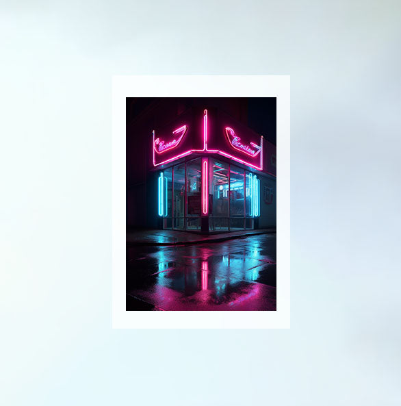 ネオンライトのアートポスター原画のみ設置イメージ