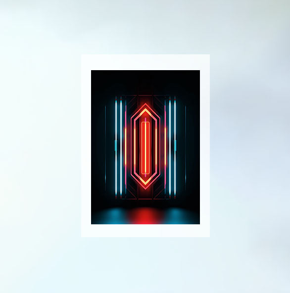 ネオンライトのアートポスター原画のみ設置イメージ