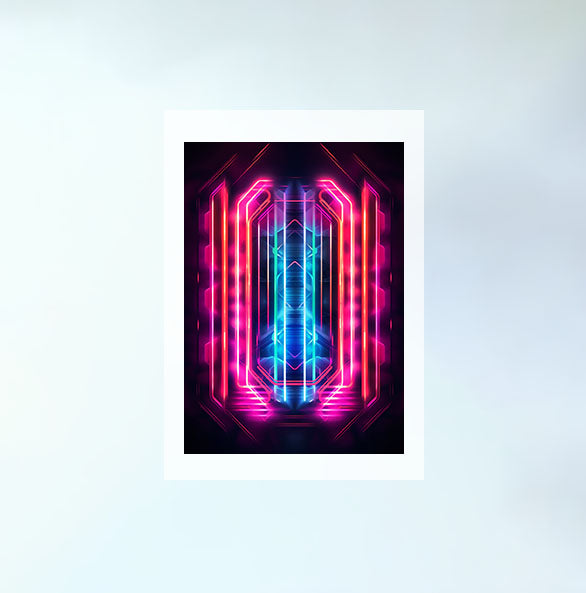 ネオンライトのアートポスター原画のみ設置イメージ
