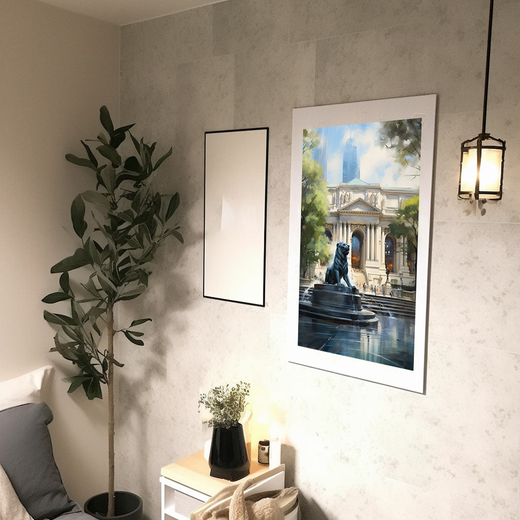 ニューヨークのアートポスター:new_york_9d7f / 地図・都市_都市_のポスター画像廊下に設置したイメージ